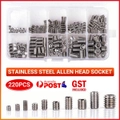 220Pcs Allen Head Socket Hex Grub Screw Assortment M3-M8 Stainless Steel Set AU