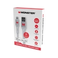 MONSTER Lightning to USB-A Braided Cable - White 2m