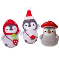 Catzon Penguin Doll Needle Felting Hand Spinning DIY Craft Materials Pack of 3-A