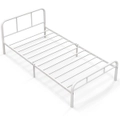Costway Full Size Metal Bed Frame Mattress Foundation Platform Bed w/Headboard & Footboard White