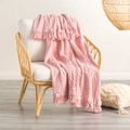 Renee Taylor Alysian washed cotton textured Throw 130 x 200 cms Blush