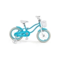 Costway 14" Kids Bike Bicycle Ride-on w/Training Wheels& Basket&Adjustable Handlebar Seat, Girls Beginner Blue