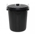 Edco 19198 Plastic Garbage Bin With Lid 73L - Black Single