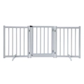 Puppy Gate Dog Fence Pet Safety Guard Indoor Wooden Playpen Foldable Freestanding Barrier Protection Net Stair Partition White 3Panels