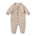 Wilson and Frenchy Knitted Cable Growsuit - Almond Fleck