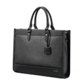 BOPAI Luxury Business Shoulder Bag Leather Briefcase 14 Inch Laptop HandBag Black