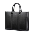 BOPAI Luxury Business Shoulder Bag Leather Briefcase 14 Inch Laptop HandBag Black