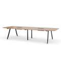 Vogue 3.6m Boardroom Meeting Table - Natural Top With Black Legs