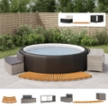 Hot Tub Surround Accessory Outdoor Spa Step Spa Bench Shelf Poly Rattan vidaXL