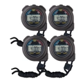 4x Stop Watch Digital Handheld Multi-Function Professional Electronic Chronograph Sports Stopwatch Timer Alarm Feature LCD Competition Referee