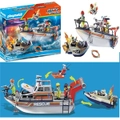 Playmobil 70140 City Action Fire Rescue with Personal Watercraft Boat Drone Play