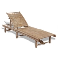 Fin Sunlounger Bamboo Adjustable Outdoor Garden Seat Lounge Daybed Sun Bed