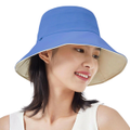 Silky Reversible Bucket Hat for Women - UPF50+ Cotton Material - Adjustable Chin Strap - OZ Smart