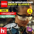 Handy Hardware 4PCE Safety Glasses Wraparound Design Clear Protection Unisex