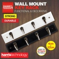 Handy Hardware 2PK Key Rack Wall Mount Wood 4 Hooks Storage Key Holder 22x4CM