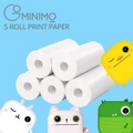 Gominimo 5 Rolls for Kids Instant Print Camera Refill Print Paper White
