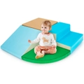 Costway Baby Large Soft Blocks Kid's Climber & Crawl Foam Playset Indoor Play Set Toddler Gift 4pcs, Blue