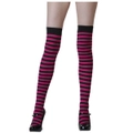 Hobbypos 1980s Disco Kitty Cat Pink Black Striped Women Costume Nylon Stockings