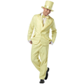 Hobbypos 70s Funky Tux Yellow Tuxedo Prom Boy Leisure Suit Dress Up Adult Mens Costume