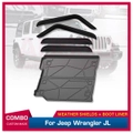 Luxury Weather Shields + Cargo Mat for Jeep Wrangler JL Series 2018-Onwards 4 Door With Factory Rear Subwoofer Weathershields Boot Mat Boot Liner