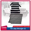 6PCS Wide Type Luxury Weather Shields + Cargo Mat for Jeep Wrangler JL Series 2018-Onwards 4 Door Overland / Rubicon Weathershields Boot Mat Boot Liner