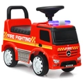 Costway Mercedes Benz Licensed Ride On Car Kids Fire Engine Truck Push and Ride Racer Scooter Children Birthday Gifts