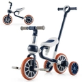 Costway 4 in 1 Kids Tricycles Baby Balance Bike Children Training Wheels Bicycle Outdoor Play Toys w/Push Handle Navy