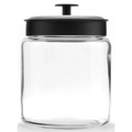 Anchor Hocking 2.9L Montana Glass Jar Food Container Organiser w/ Black Lid