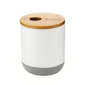 Full Circle Pick Me Up 9.5cm Ceramic Cotton Bud Canister Storage Organiser White