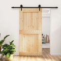 Sliding Door with Hardware Set 100x210 cm Solid Wood Pine vidaXL