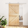 Sliding Door with Hardware Set 100x210 cm Solid Wood Pine vidaXL