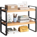 Desktop Storage Rack Shelf Desk Bookshelf File Organizer Black