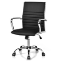 Costway PU Leather Chair Ergonomic Removable Executive Chair Adjustable Height Office Chair Conference Chair Black