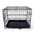 Heavy Duty 36" Metal Pet Playpen Indoor Outdoor Lockable Gate Foldable Dog Crate Black 36“:92x57x63cm