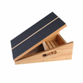 Wooden Slant Board Adjustable Incline Calf Stretcher Anti-Slip Safety Treads Black Wood
