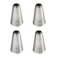 4x Mondo Stainless Steel #195 Large Drop Flower Piping Tip Icing Cake Nozzle SLV