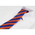 Mens Blue & Orange Thick Striped Patterned 8cm Neck Tie