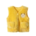 Nevenka Baby Fleece Vest Button Down Warm Sleeveless Jacket with Pockets-Yellow