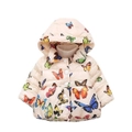 Nevenka Butterfly Winter Jacket for Baby Button down Fleece Lined Snowsuit-Beige