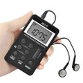 Ozoffer FM/AM Mini Radio Pocket Receiver Portable Digital LCD Stereo Earphone Set USB