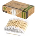 Ozoffer 400Pcs Bamboo Cotton Buds Natural Wooden Paper Stem Eco Friendly Plastic Free