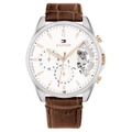 Tommy Hilfiger Brown Leather Silver White Dial Men's Watch