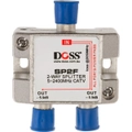 DOSS SP2F 2 Way 'F' Splitter or Combiner DC Pass Through 2.4Ghz High Quality Satellite & Cable