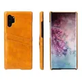 For Samsung Galaxy Note 10+ Plus Case Yellow Deluxe PU Leather Back Shell Cover