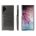 For Samsung Galaxy Note 10+ Plus Case Grey Deluxe PU Leather Back Shell Cover