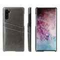 For Samsung Galaxy Note 10 Case Grey Deluxe PU Leather Back Shell Wallet Cover