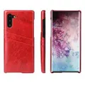 For Samsung Galaxy Note 10 Case Red Deluxe PU Leather Back Shell Wallet Cover