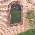 Garden Wall Mirror Arched 50x80 cm Black vidaXL