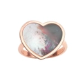 14k Rose Gold Heart Mother Of Pearl Ring, Size 7
