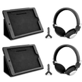 2x DGTEC Travel Kit Headphones + Bonus Car Headrest Case Holder for iPad 9.7" BK